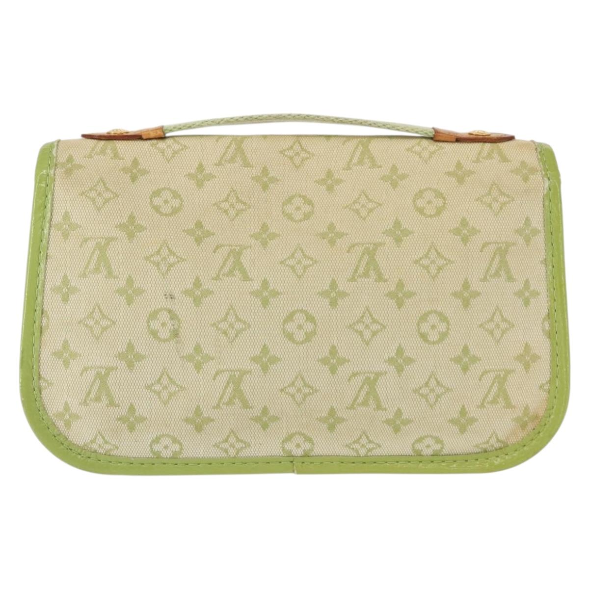 LOUIS VUITTON Mini Mini Trousse Marie Kate Pouch Almond Green M92935 Auth 130833