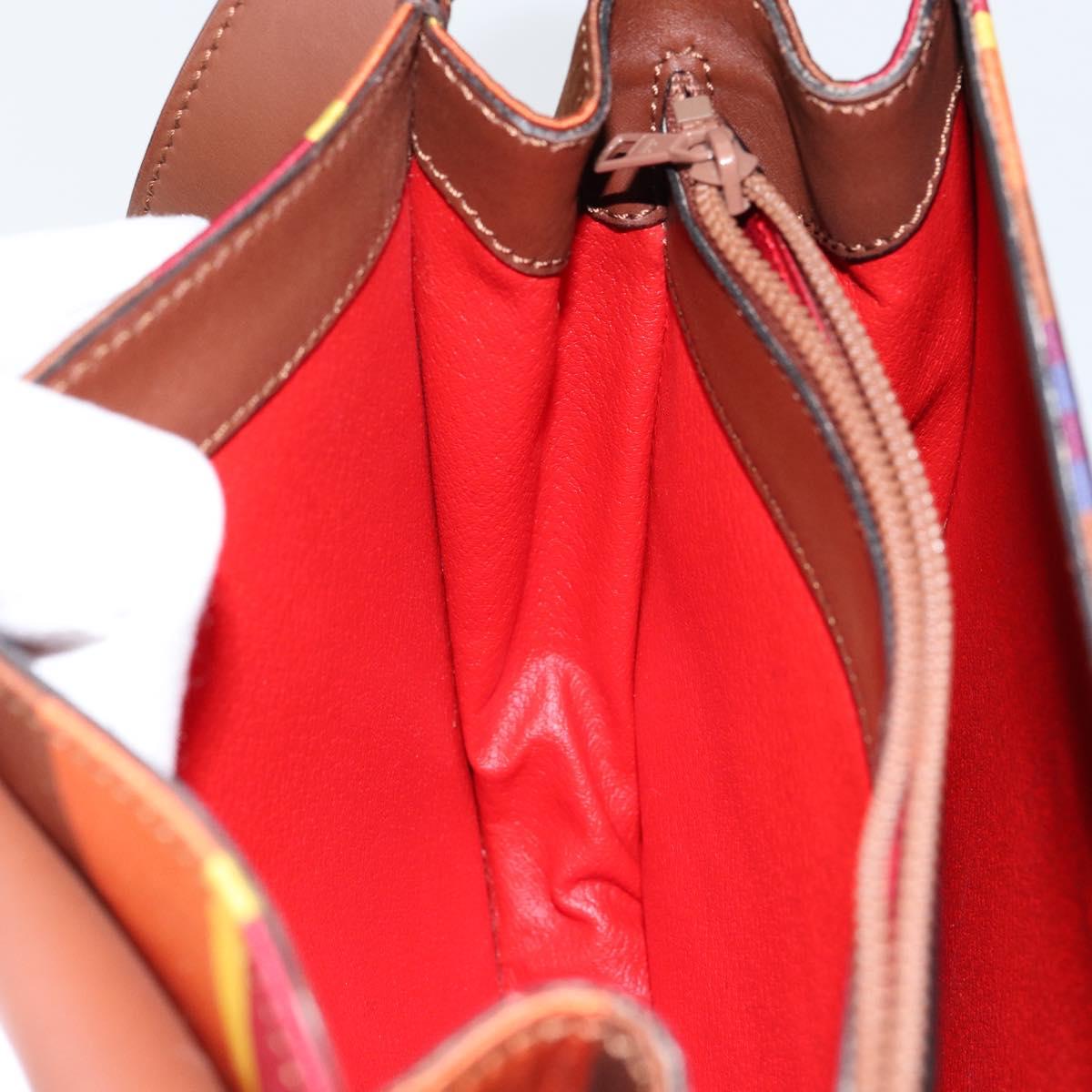 CELINE Shoulder Bag Canvas Multicolor Gold Auth 130839V