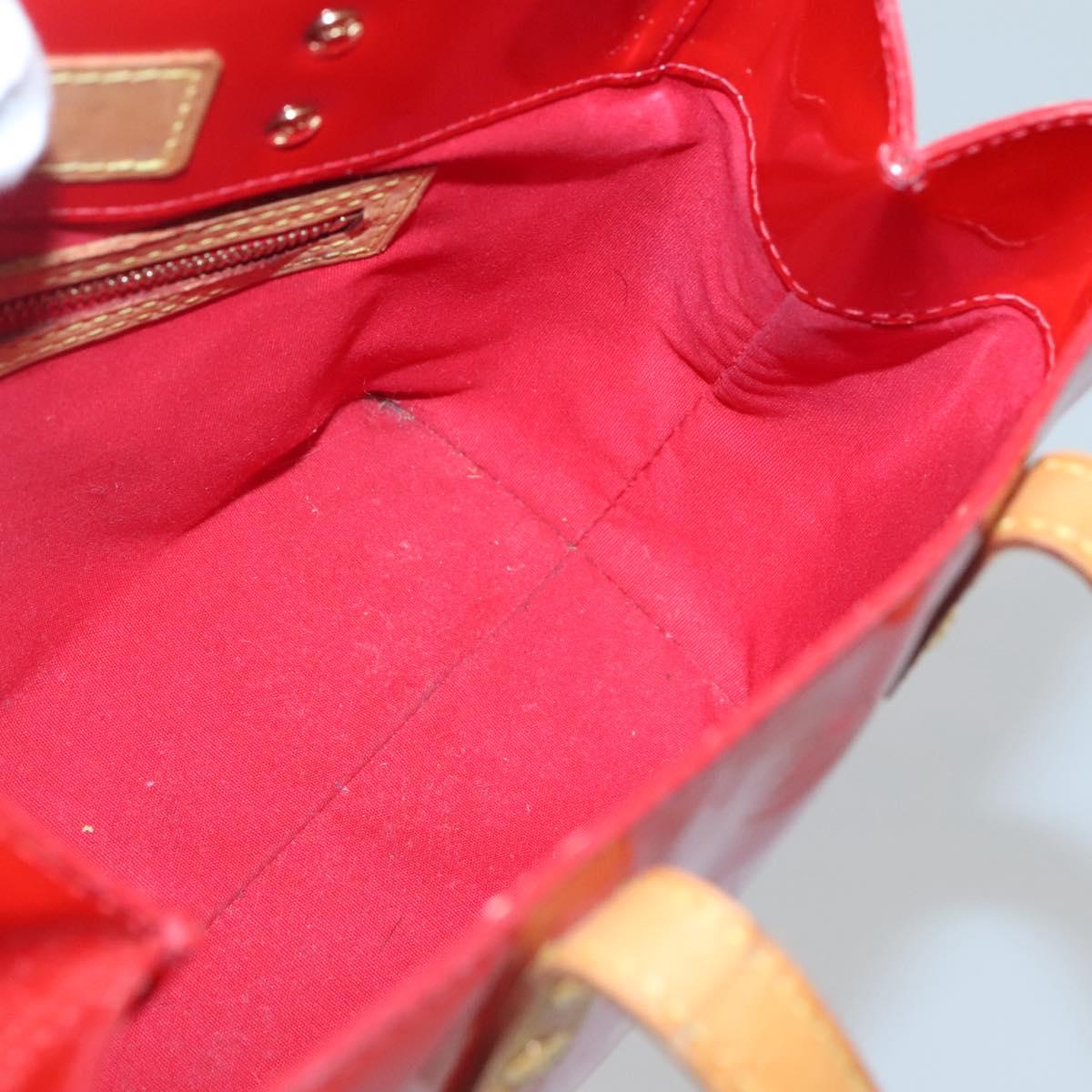 LOUIS VUITTON Monogram Vernis Reade PM Hand Bag Red Rouge M91088 LV Auth 130850