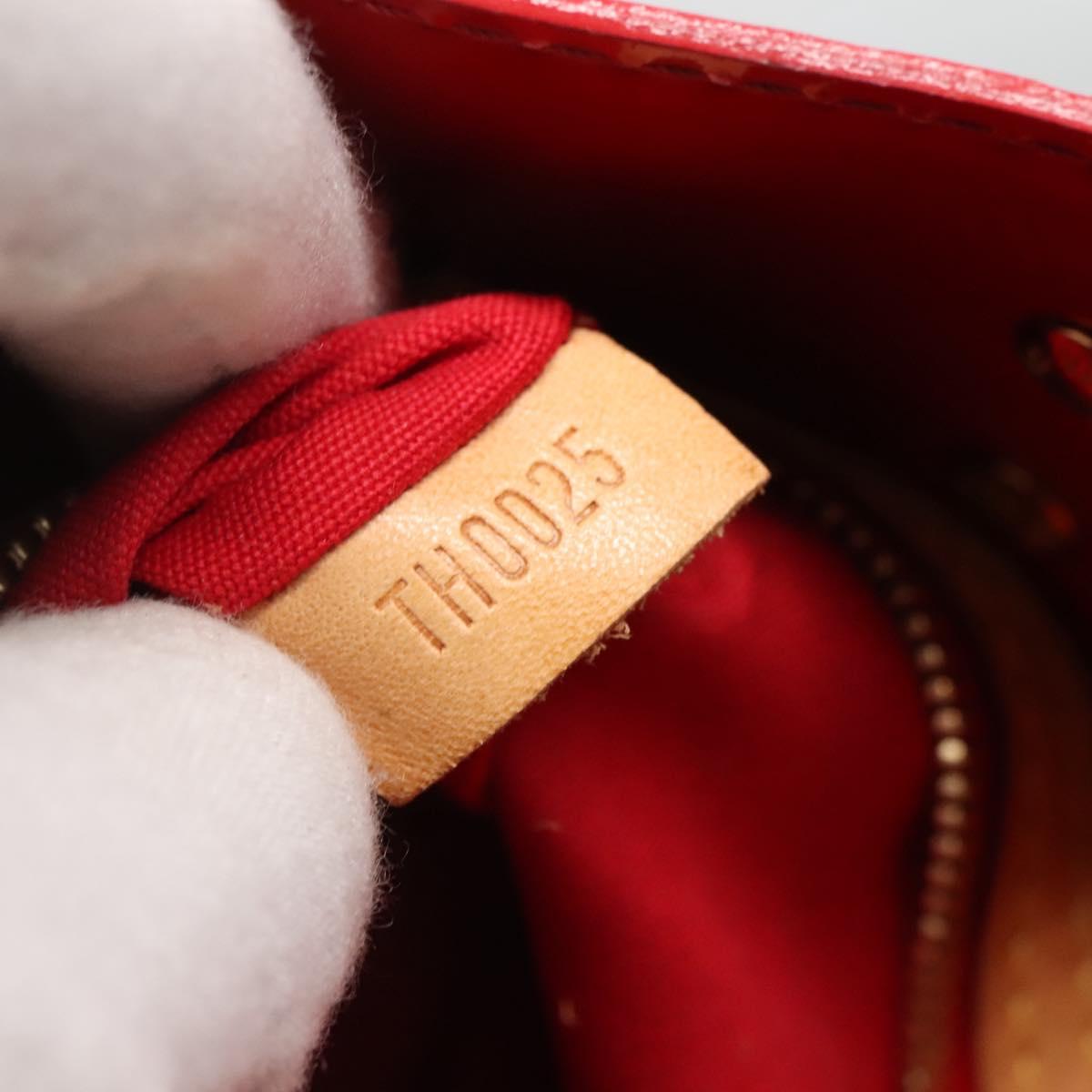 LOUIS VUITTON Monogram Vernis Reade PM Hand Bag Red Rouge M91088 LV Auth 130850