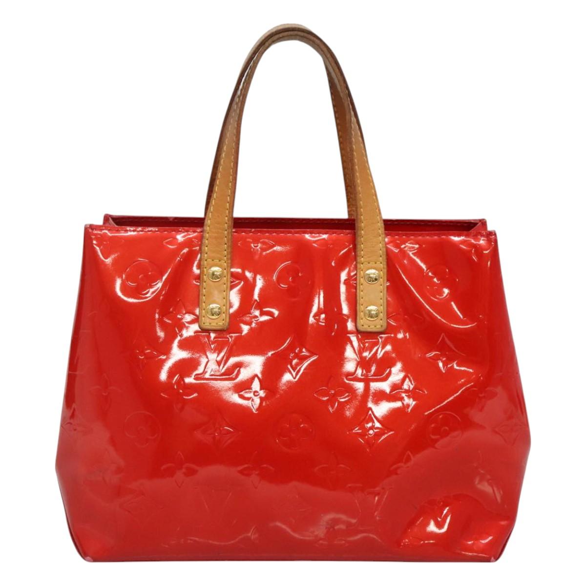 LOUIS VUITTON Monogram Vernis Reade PM Hand Bag Red Rouge M91088 LV Auth 130850