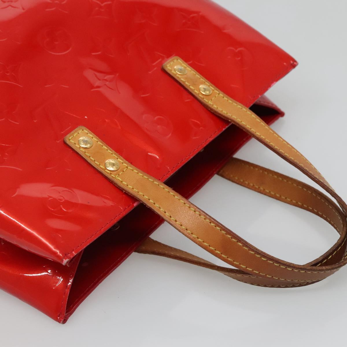 LOUIS VUITTON Monogram Vernis Reade PM Hand Bag Red Rouge M91088 LV Auth 130850