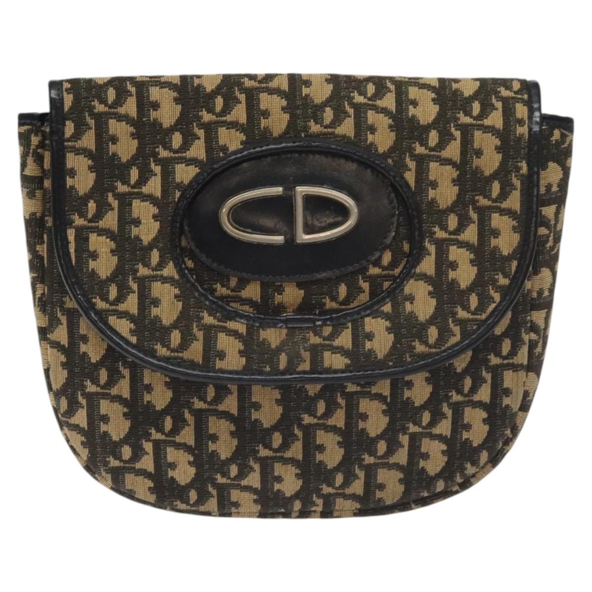Christian Dior Trotter Canvas Shoulder Bag Navy Auth 130891
