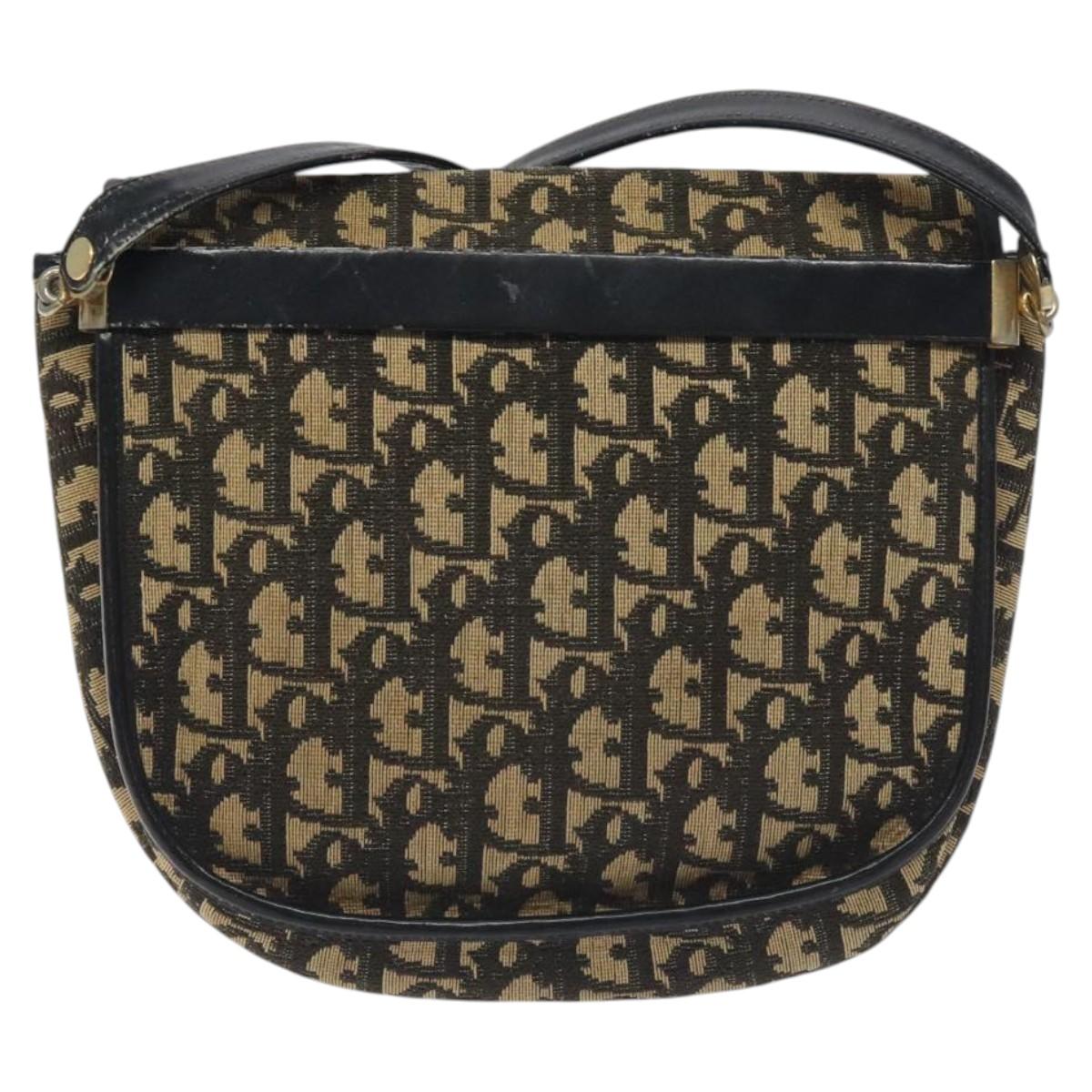 Christian Dior Trotter Canvas Shoulder Bag Navy Auth 130891