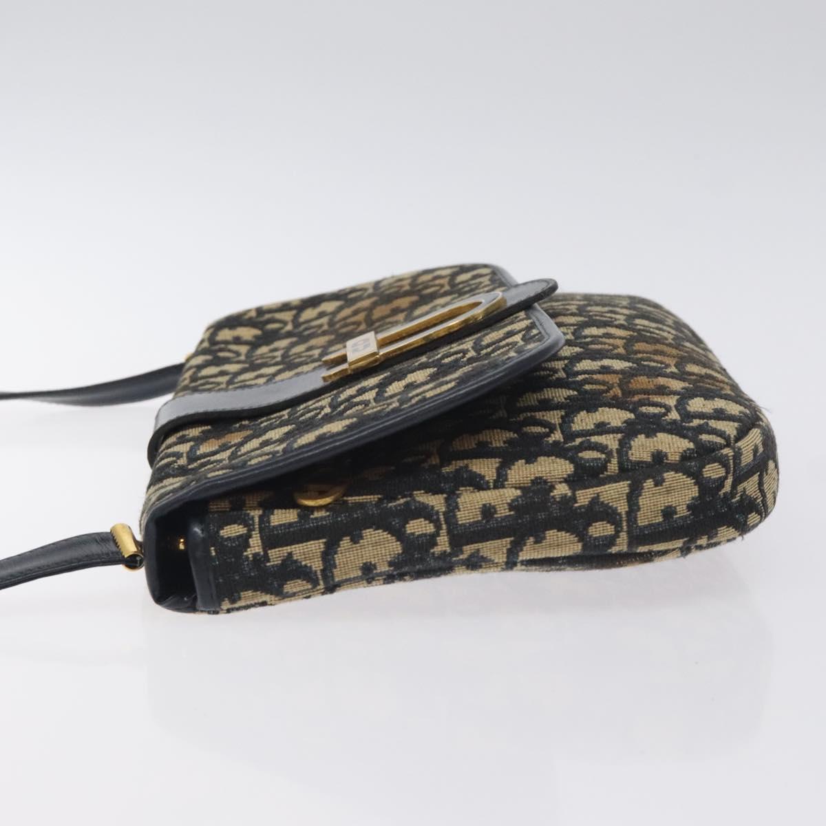 Christian Dior Trotter Canvas Shoulder Bag Navy Auth 130909