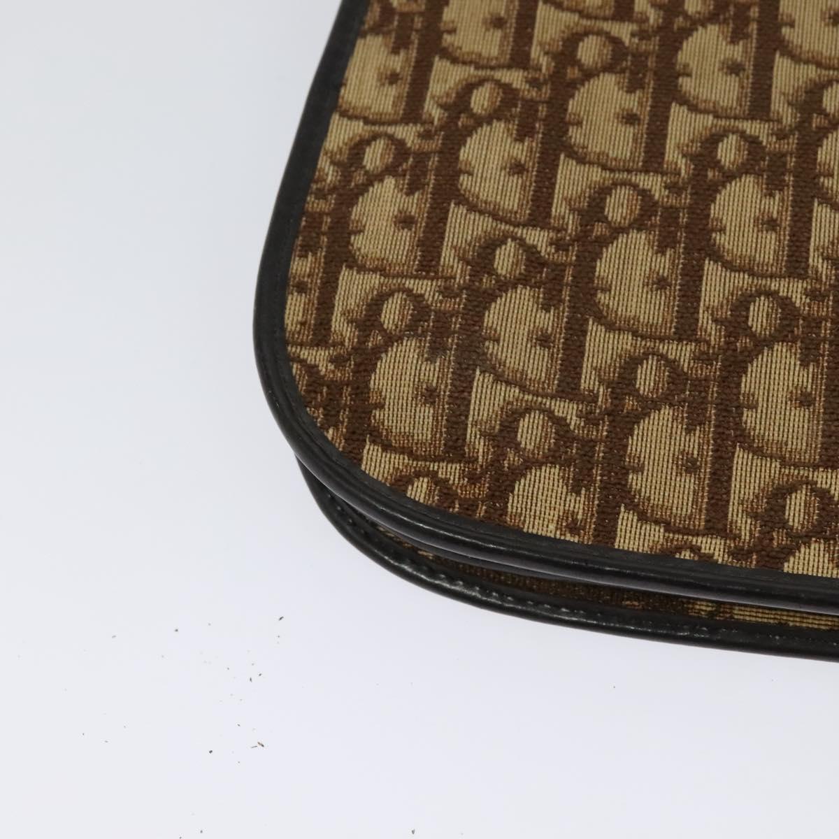 Christian Dior Trotter Canvas Shoulder Bag Brown Auth 130910