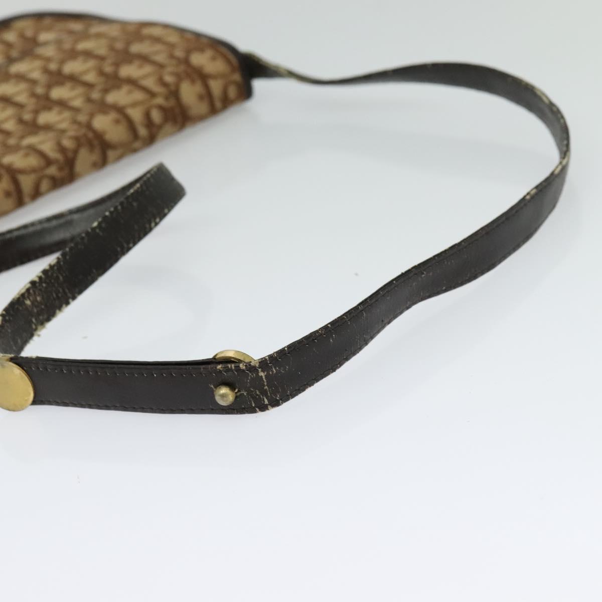 Christian Dior Trotter Canvas Shoulder Bag Brown Auth 130910