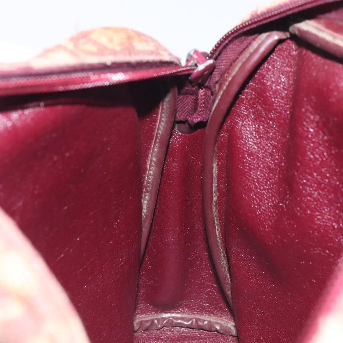 Christian Dior Trotter Canvas Shoulder Bag Red Auth 130911