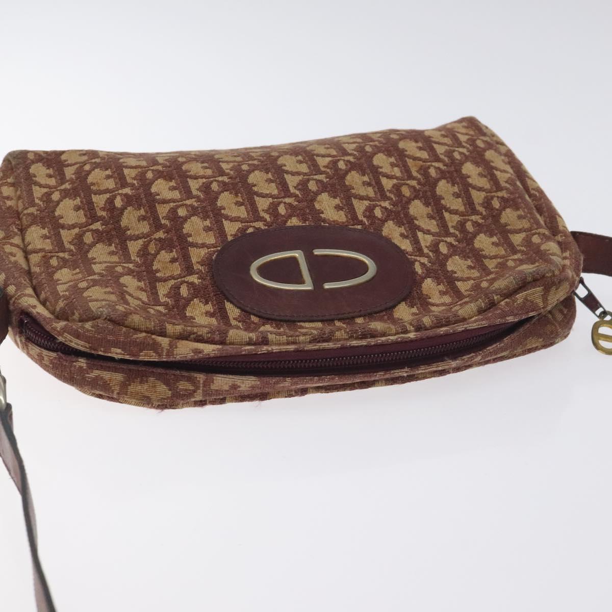 Christian Dior Trotter Canvas Shoulder Bag Red Auth 130911