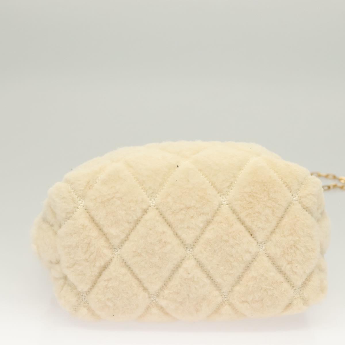 BURBERRY Mini Peg Hand Bag Mouton 2way Beige Gold Auth 130913