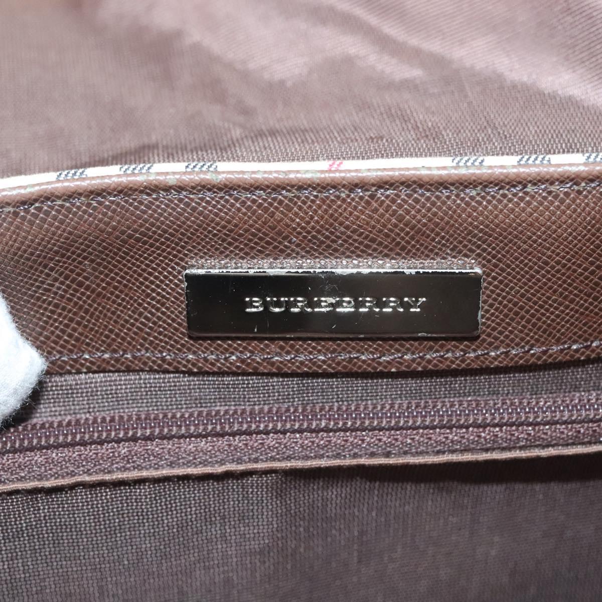 BURBERRY Nova Check Shoulder Bag Canvas Beige Auth 130914