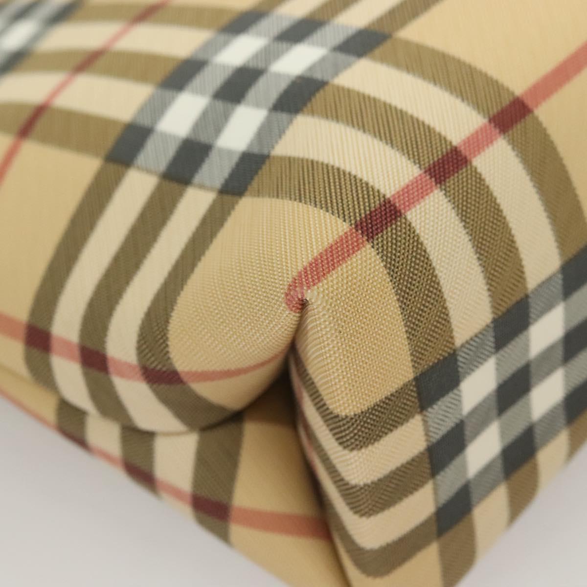 BURBERRY Nova Check Hand Bag PVC Beige Auth 130916