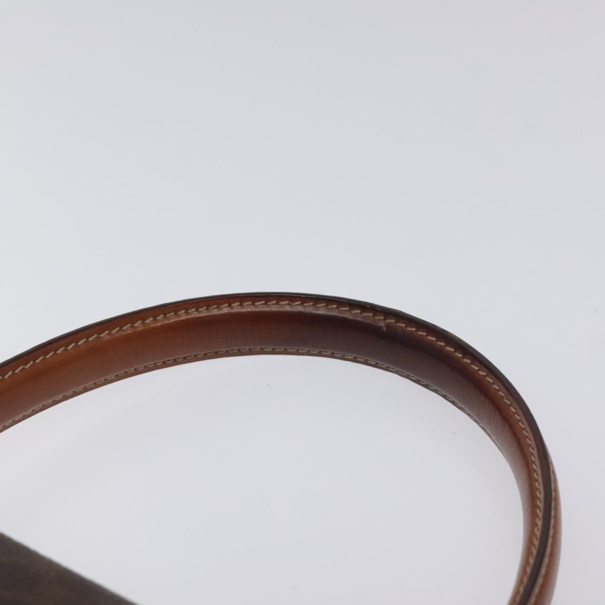 CELINE Macadam Canvas Hand Bag PVC Leather Brown Gold Auth 130918