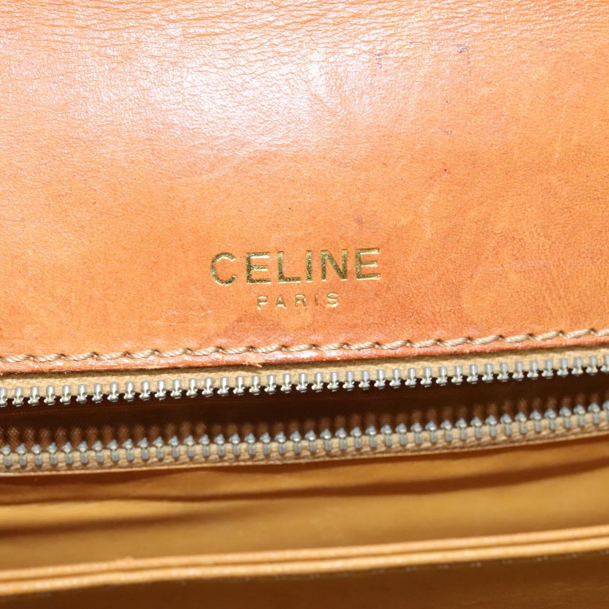 CELINE Macadam Canvas Shoulder Bag PVC Leather Brown Auth 130919