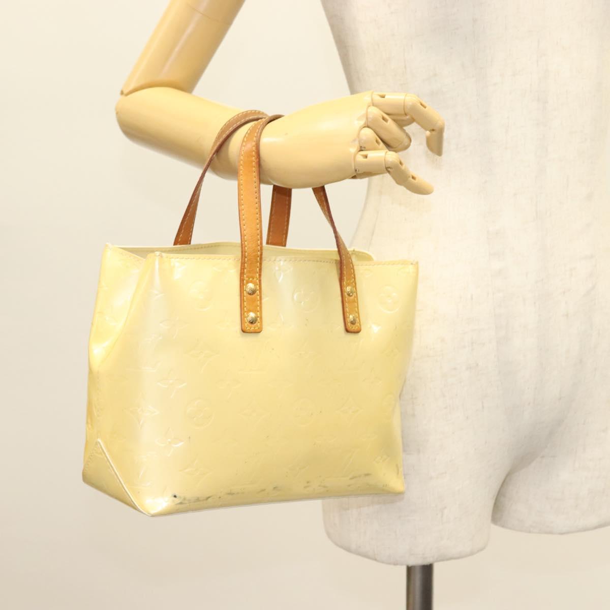 LOUIS VUITTON Monogram Vernis Reade PM Hand Bag Perle M91336 LV Auth 130921