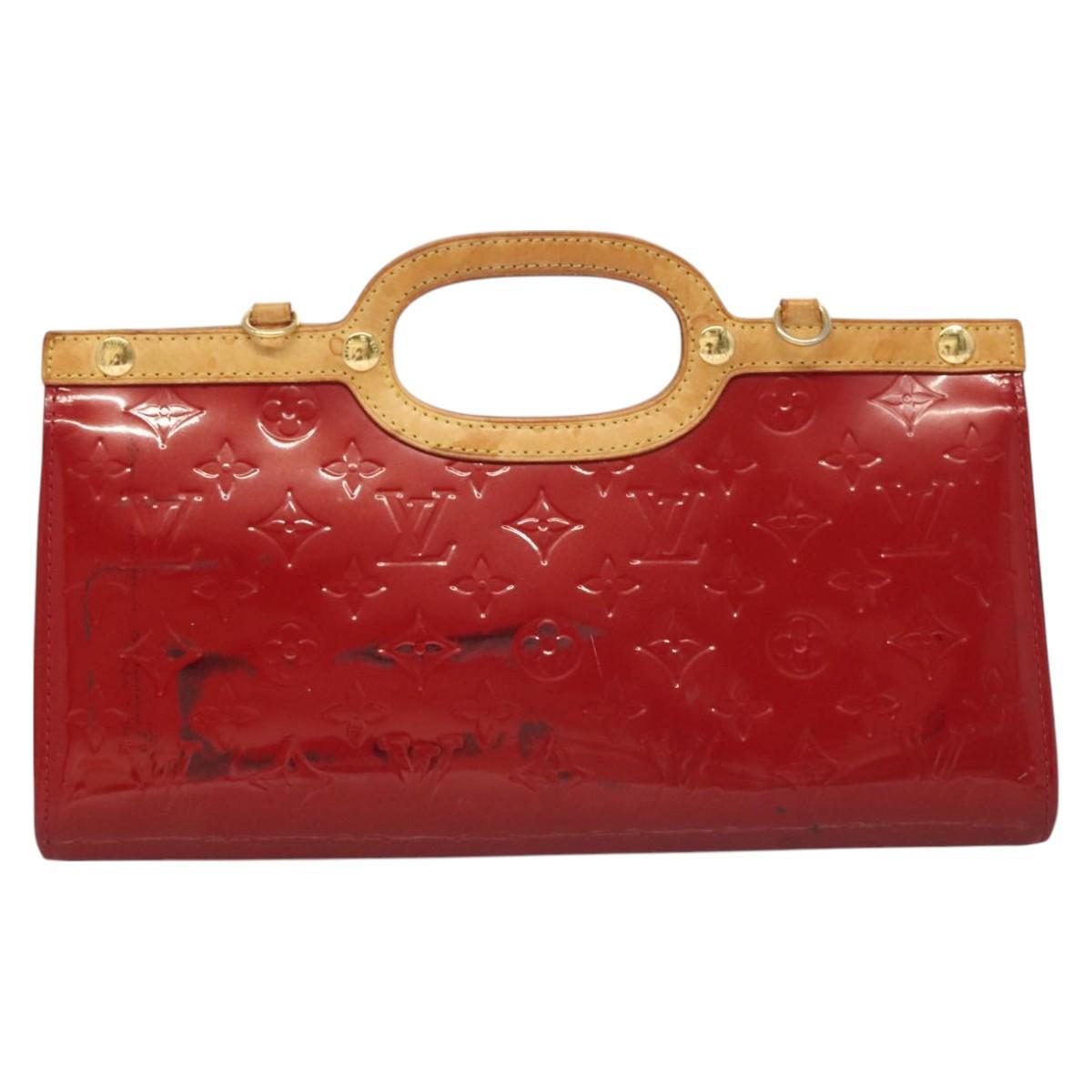 LOUIS VUITTON Monogram Vernis Roxbury Drive Hand Bag 2way Red M91987 Auth 130922