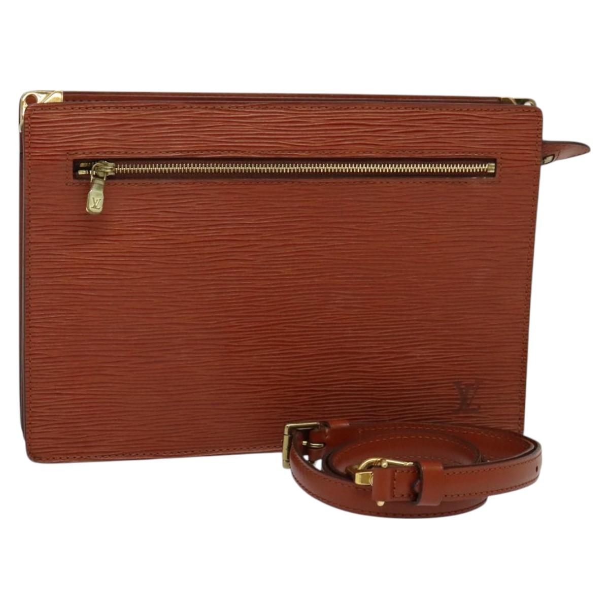 LOUIS VUITTON Epi Angian Clutch Bag Brown M52113 LV Auth 130924