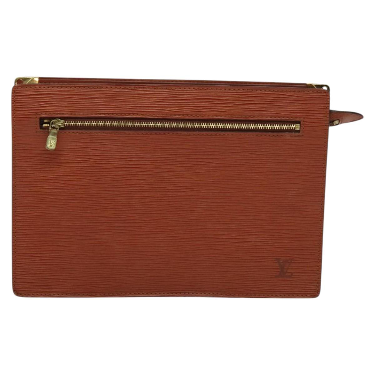 LOUIS VUITTON Epi Angian Clutch Bag Brown M52113 LV Auth 130924