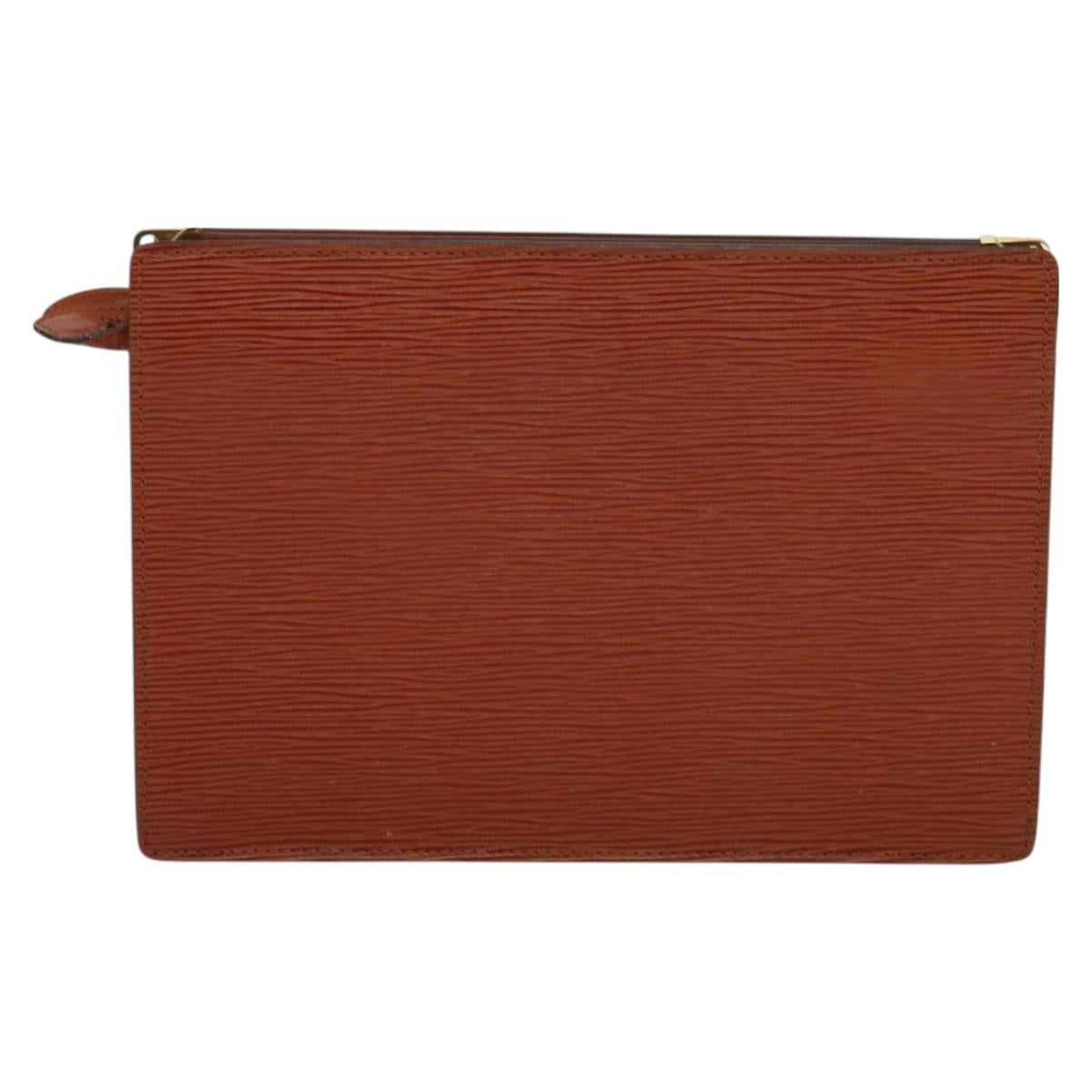 LOUIS VUITTON Epi Angian Clutch Bag Brown M52113 LV Auth 130924