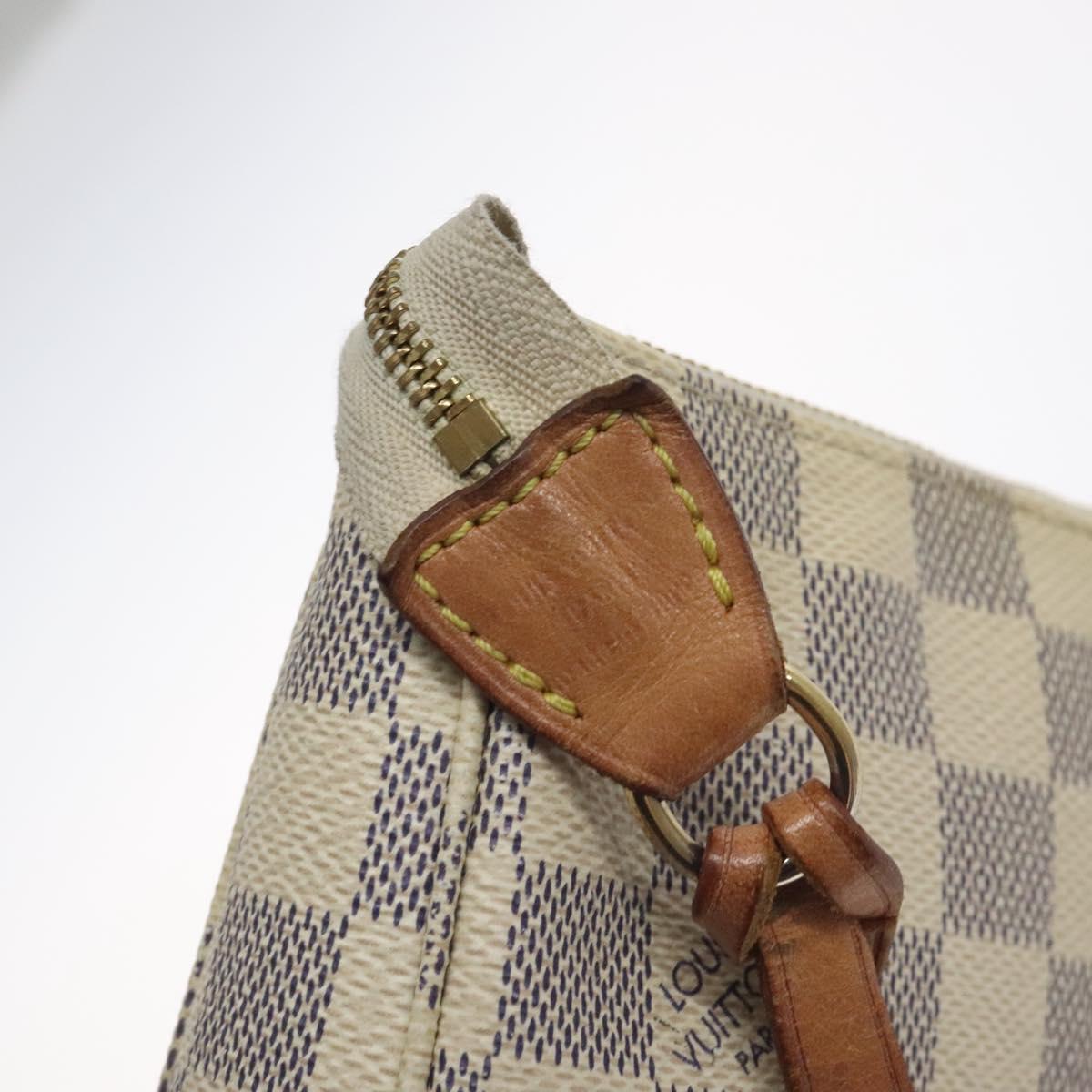 LOUIS VUITTON Damier Azur Pochette Accessoires Pouch N51986 LV Auth 130929