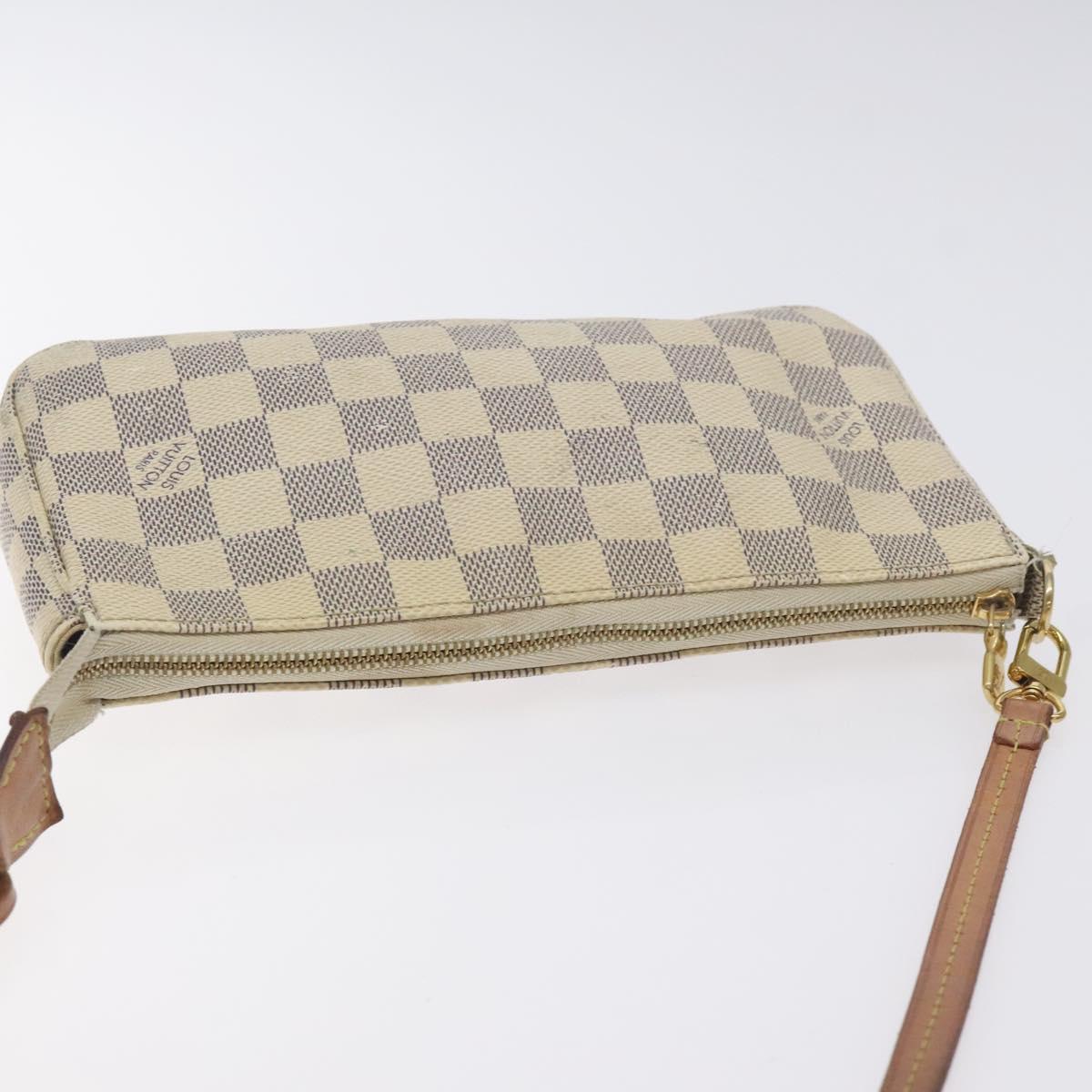LOUIS VUITTON Damier Azur Pochette Accessoires Pouch N51986 LV Auth 130929