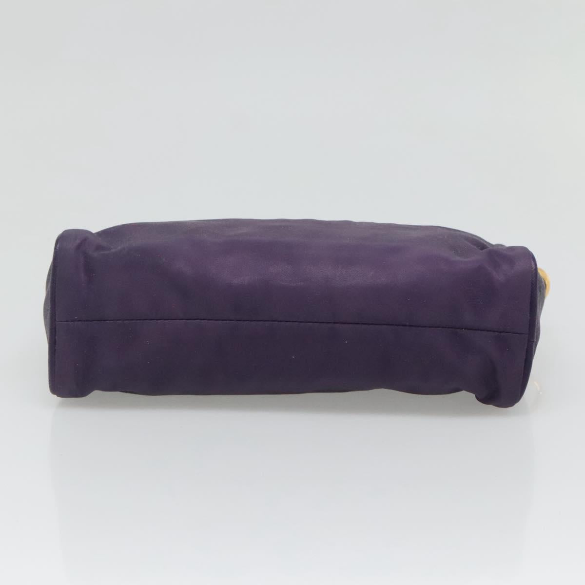 PRADA Shoulder Bag Nylon Purple Gold Auth 130933