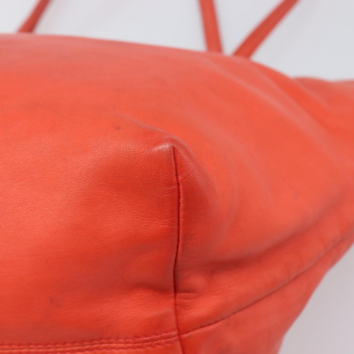 LOEWE Anagram Tote Bag Leather Orange Gold Auth 130963