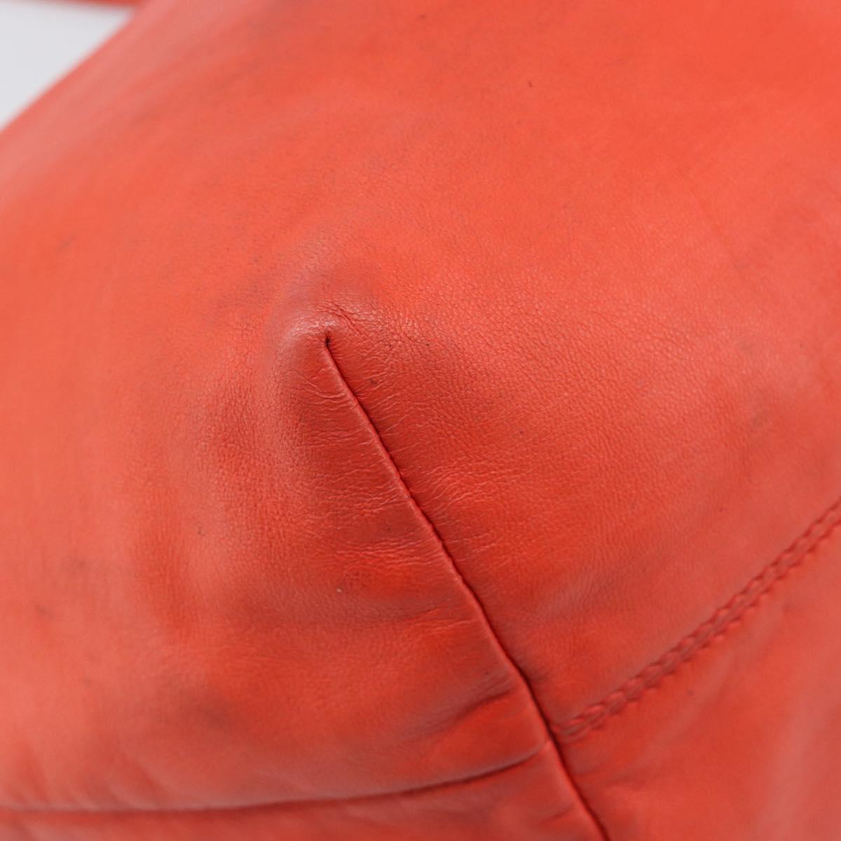 LOEWE Anagram Tote Bag Leather Orange Gold Auth 130963