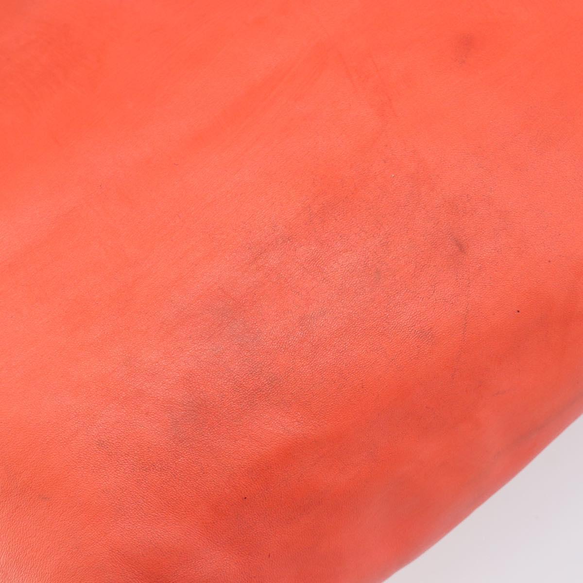 LOEWE Anagram Tote Bag Leather Orange Gold Auth 130963