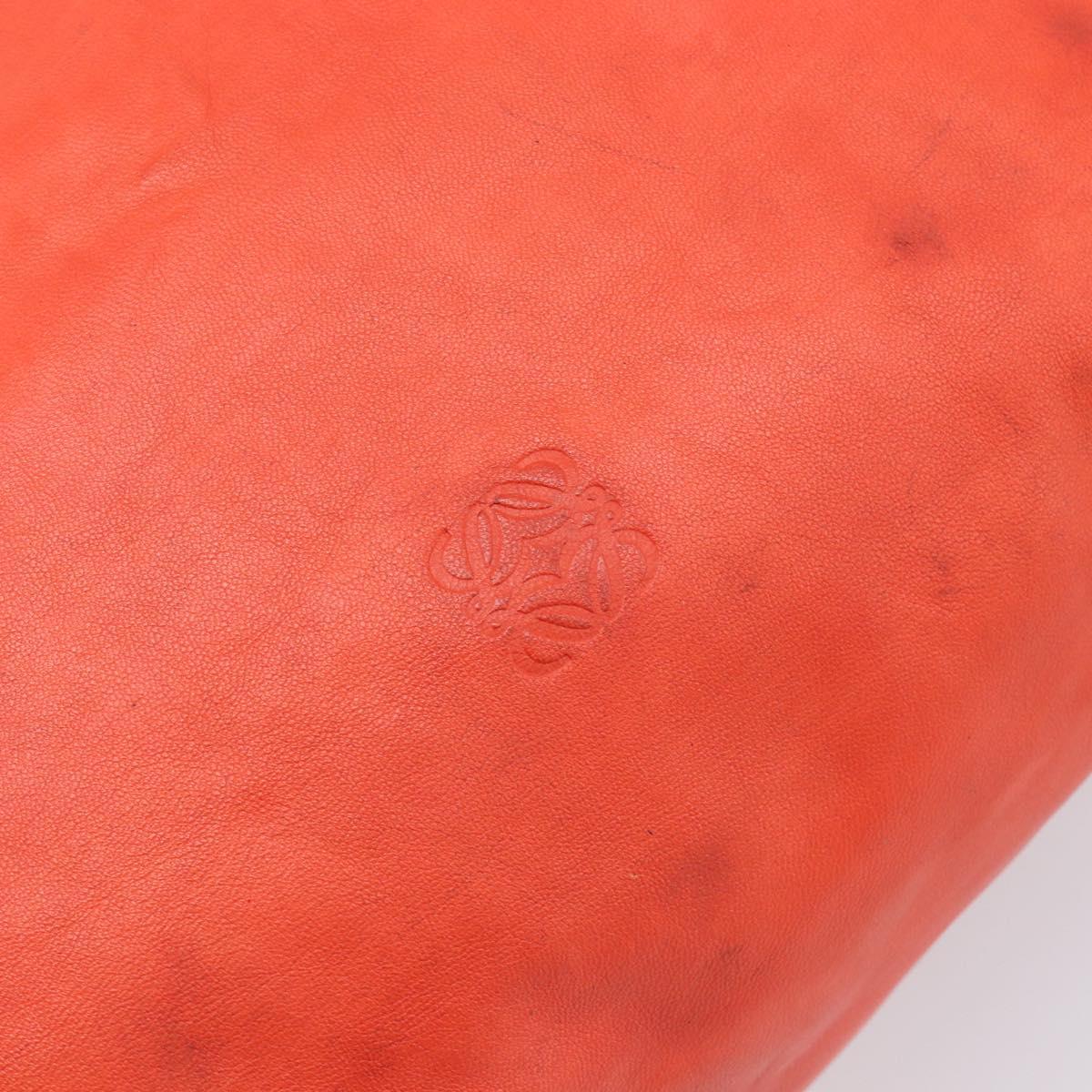 LOEWE Anagram Tote Bag Leather Orange Gold Auth 130963