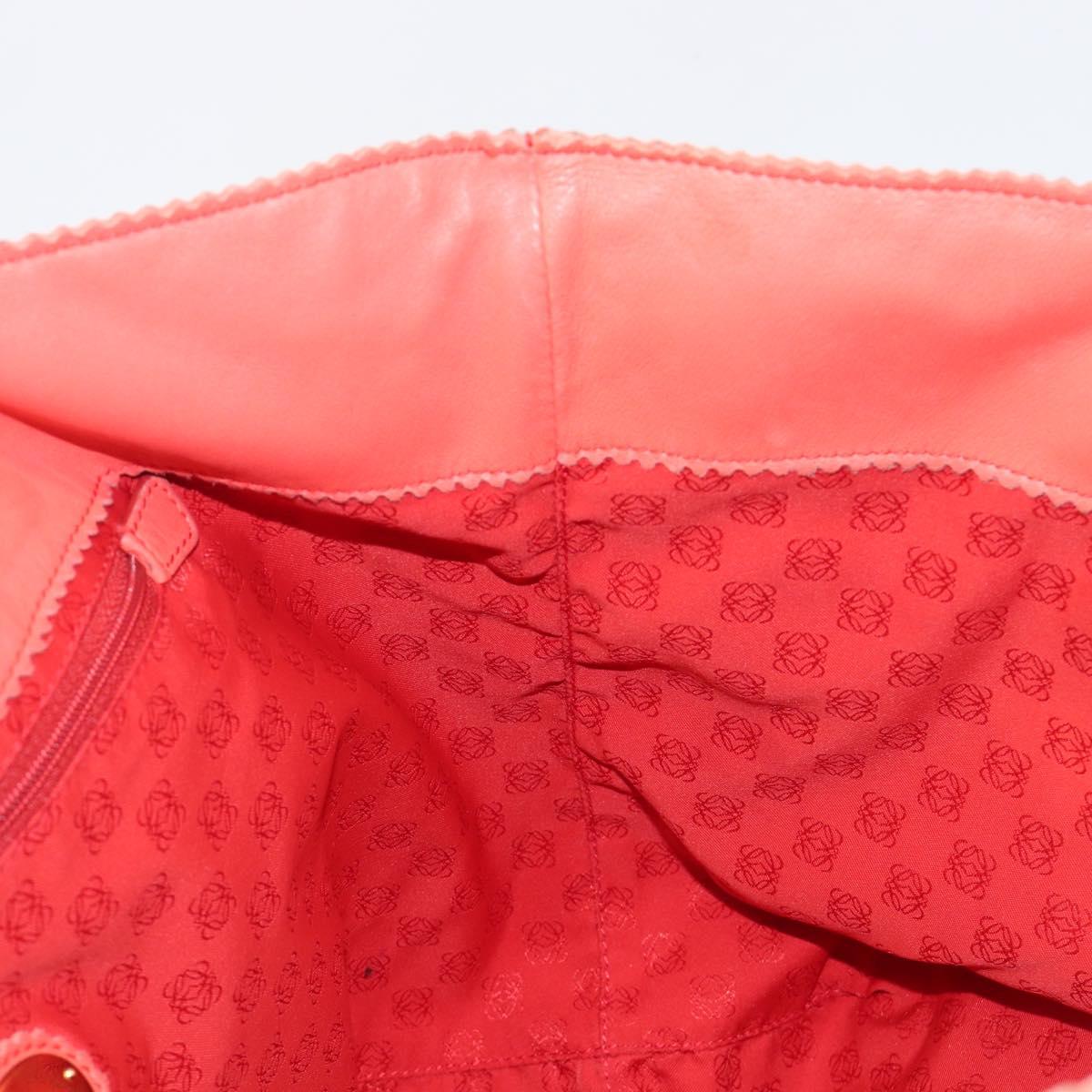 LOEWE Anagram Tote Bag Leather Orange Gold Auth 130963