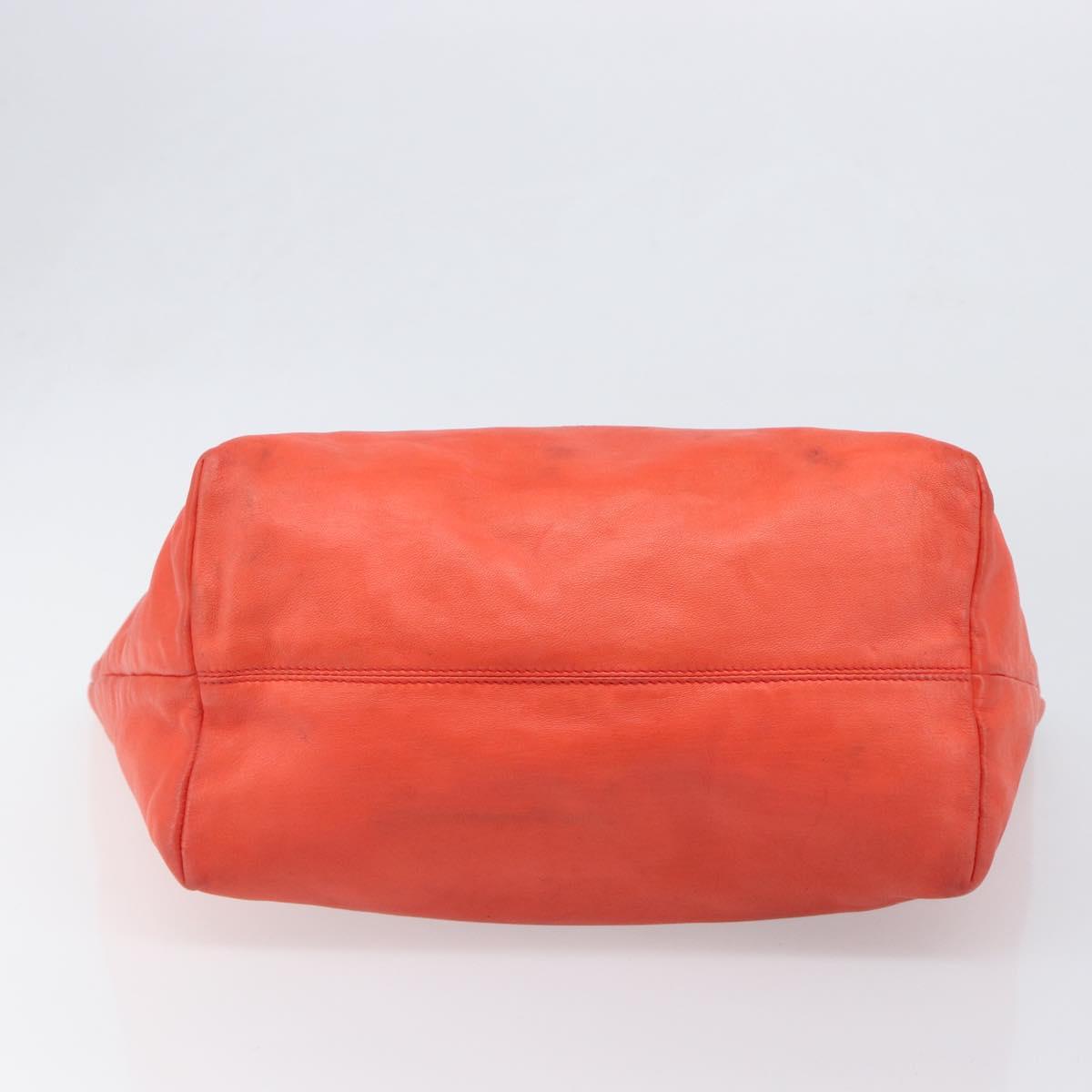 LOEWE Anagram Tote Bag Leather Orange Gold Auth 130963