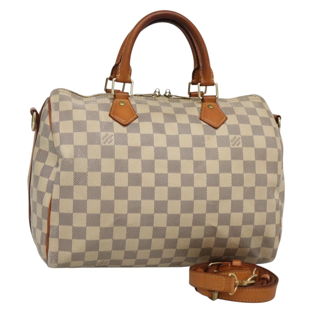 LOUIS VUITTON Damier Azur Speedy Bandouliere 30 Bag 2way N41052 LV Auth 130986