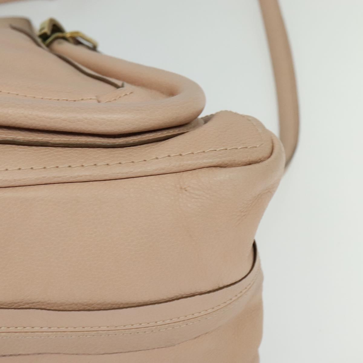 Chloe Paraty Hand Bag Leather 2way Beige Gold Auth 131001