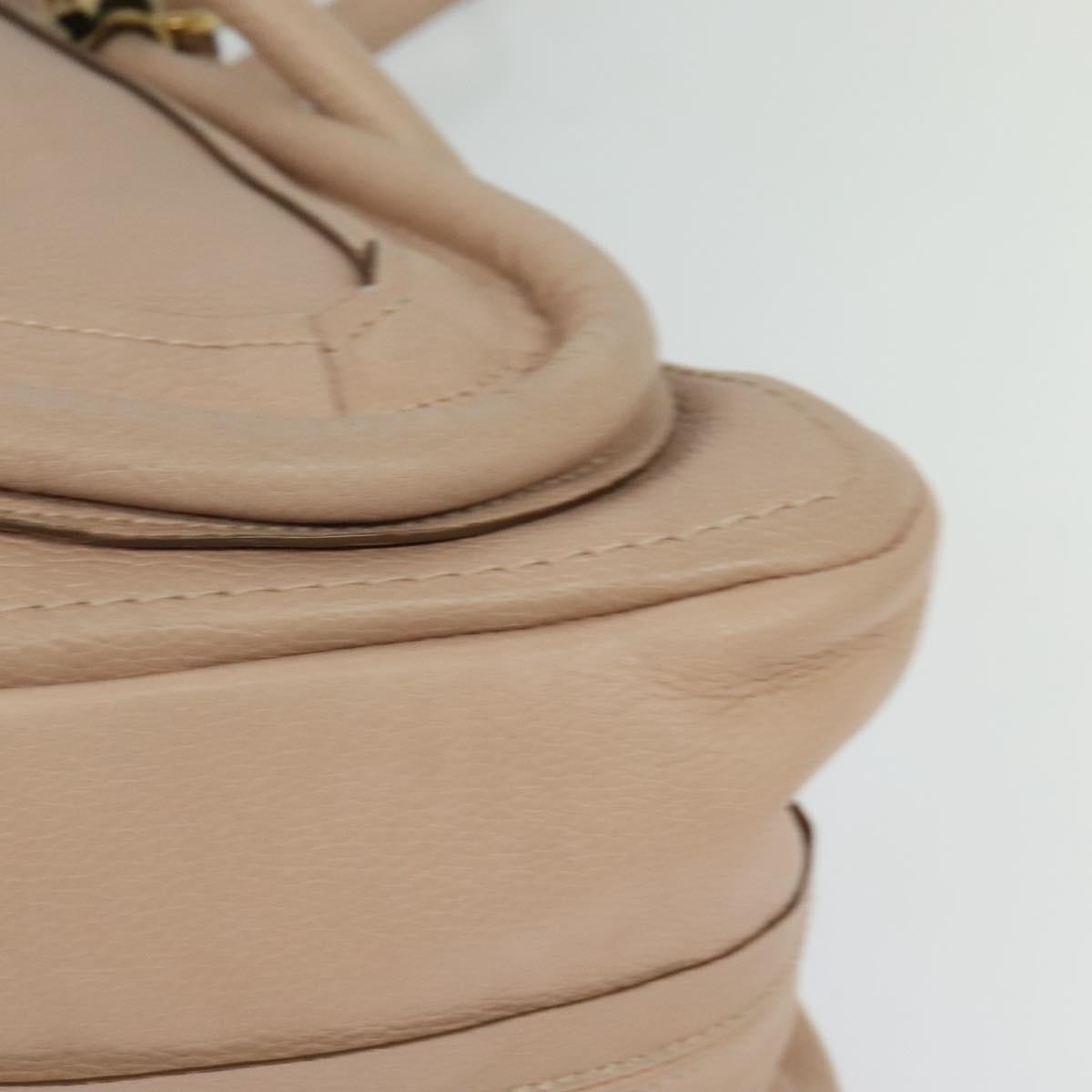 Chloe Paraty Hand Bag Leather 2way Beige Gold Auth 131001