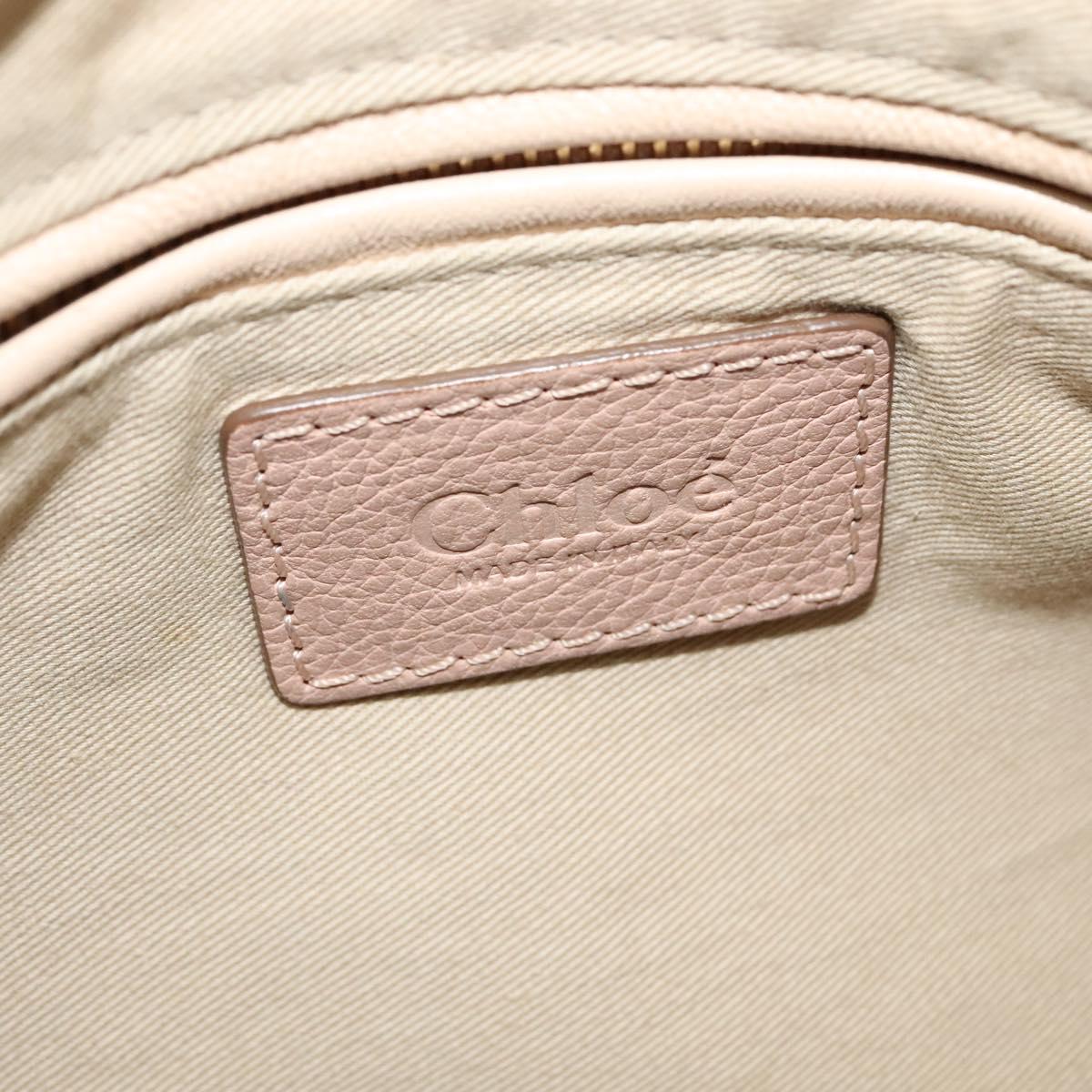 Chloe Paraty Hand Bag Leather 2way Beige Gold Auth 131001