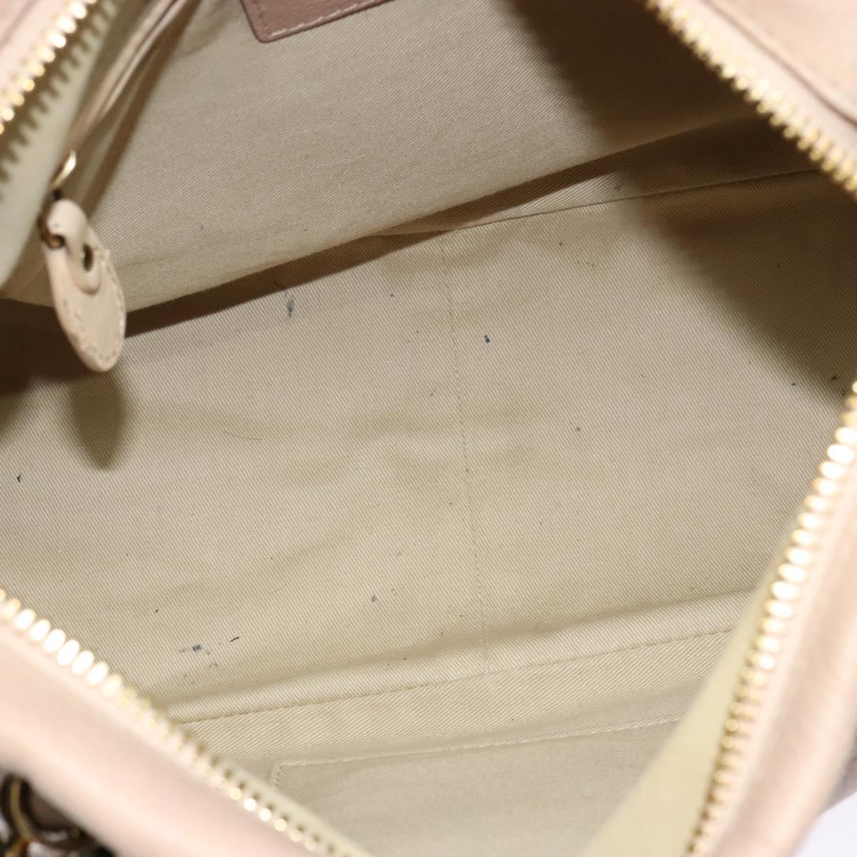 Chloe Paraty Hand Bag Leather 2way Beige Gold Auth 131001