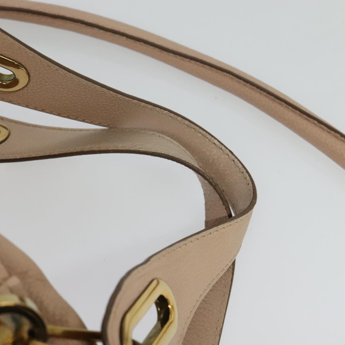 Chloe Paraty Hand Bag Leather 2way Beige Gold Auth 131001
