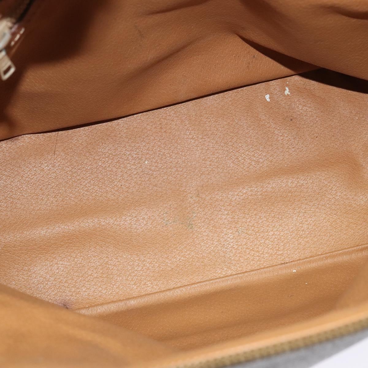 CELINE Macadam Canvas Hand Bag PVC Leather 2way Brown Gold Auth 131004