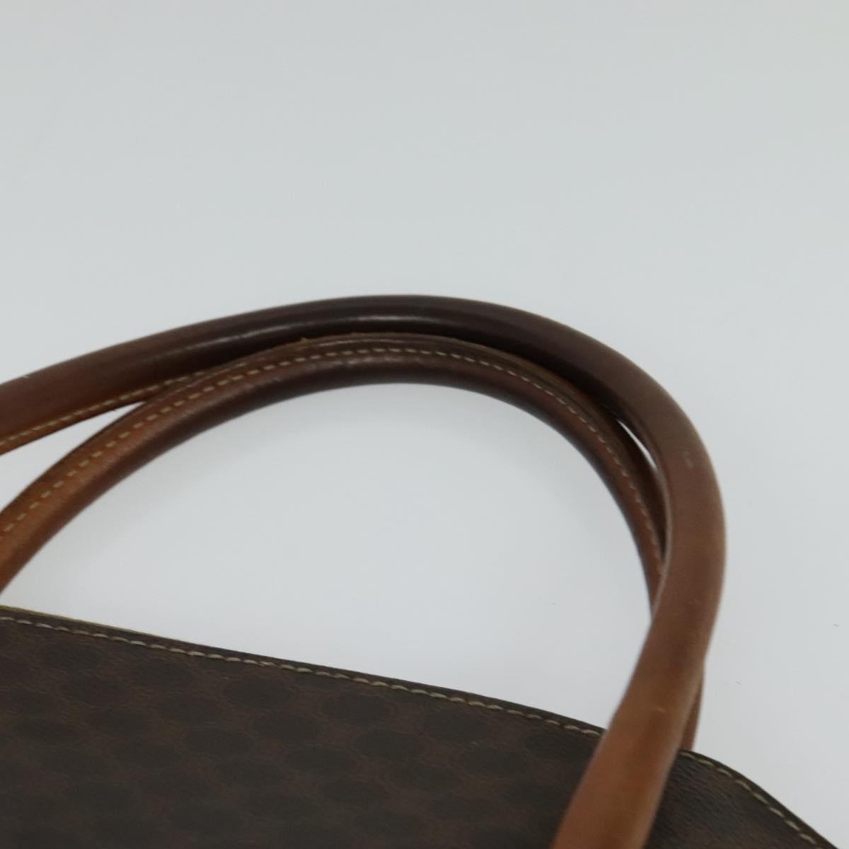 CELINE Macadam Canvas Hand Bag PVC Leather 2way Brown Gold Auth 131004