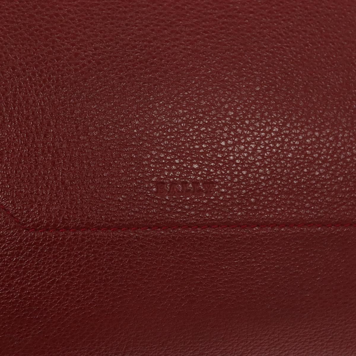 BALLY Shoulder Bag Leather 2way Red Silver Auth 131007
