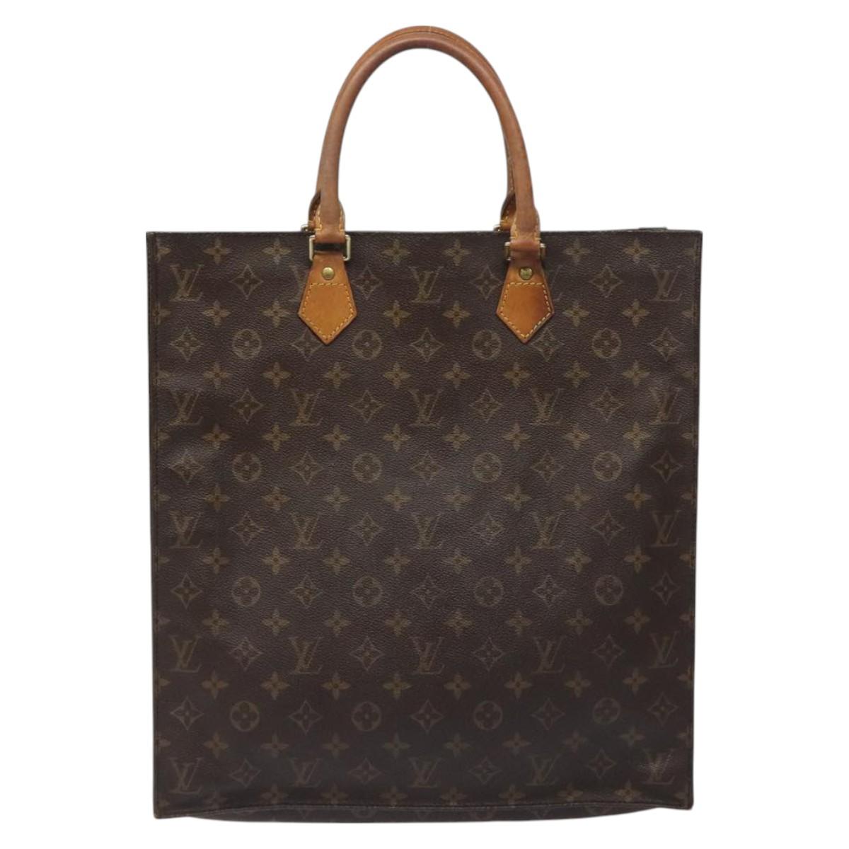 LOUIS VUITTON Monogram Sac Plat Hand Bag M51140 LV Auth 131017