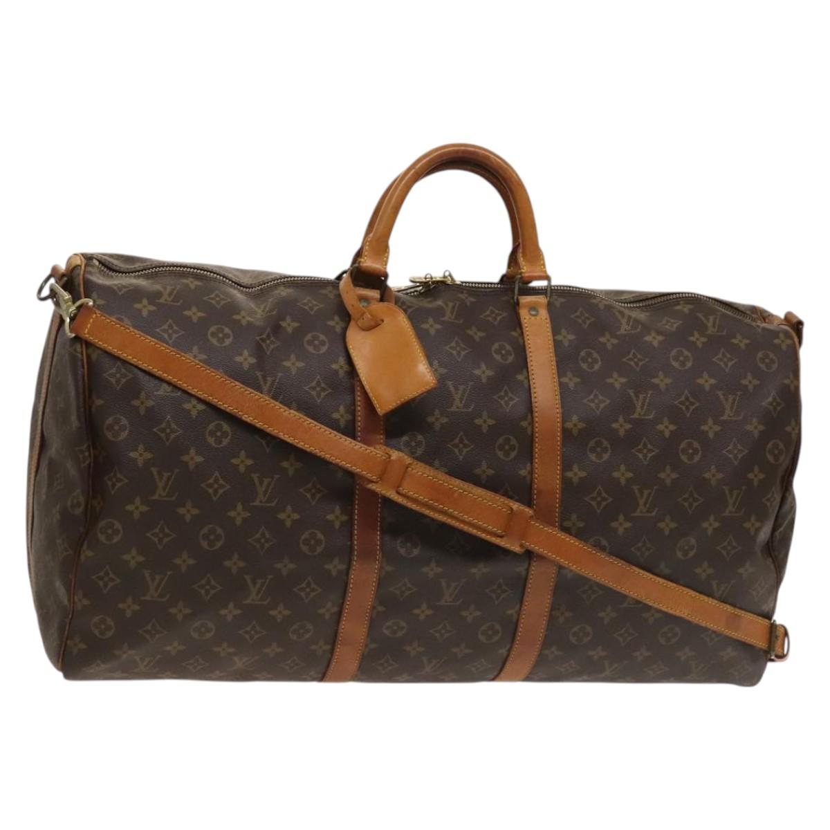 LOUIS VUITTON Monogram Keepall Bandouliere 55 Boston Bag M41414 LV Auth 131023