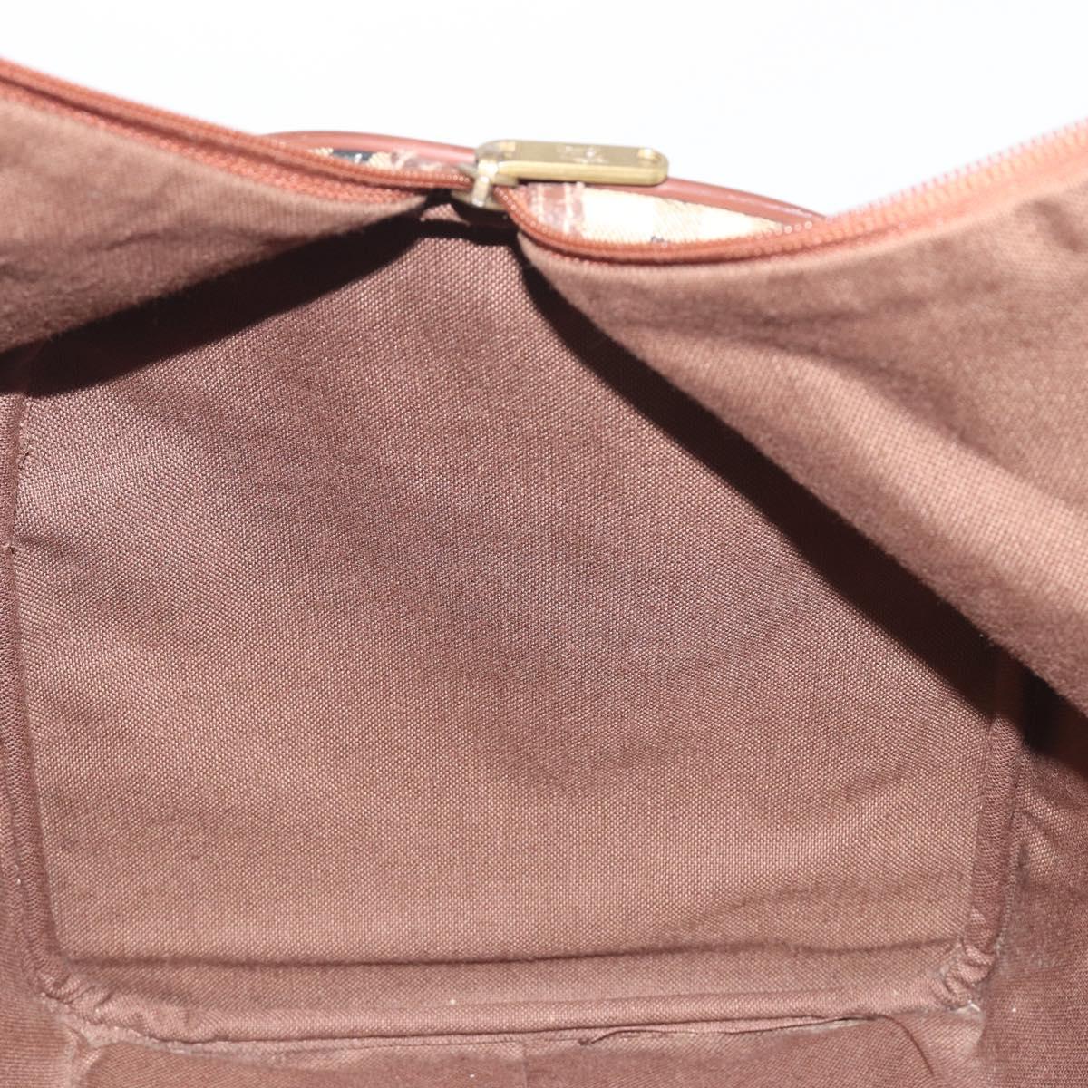 Burberrys Nova Check Boston Bag PVC Leather 2way Beige Gold Auth 131032