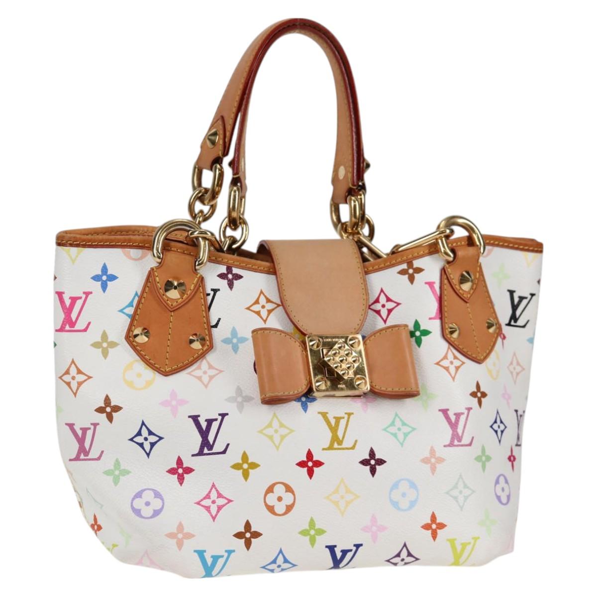 LOUIS VUITTON Monogram Multicolor Annie MM Tote Bag White M40307 LV Auth 131091V
