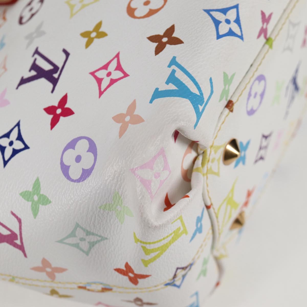 LOUIS VUITTON Monogram Multicolor Annie MM Tote Bag White M40307 LV Auth 131091V
