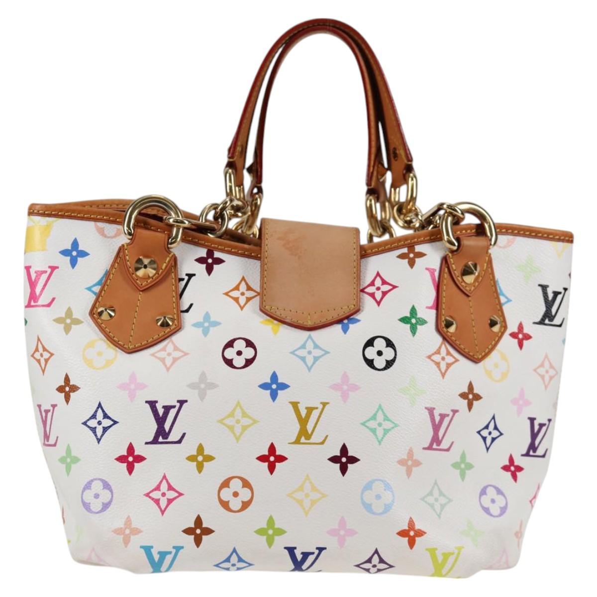LOUIS VUITTON Monogram Multicolor Annie MM Tote Bag White M40307 LV Auth 131091V