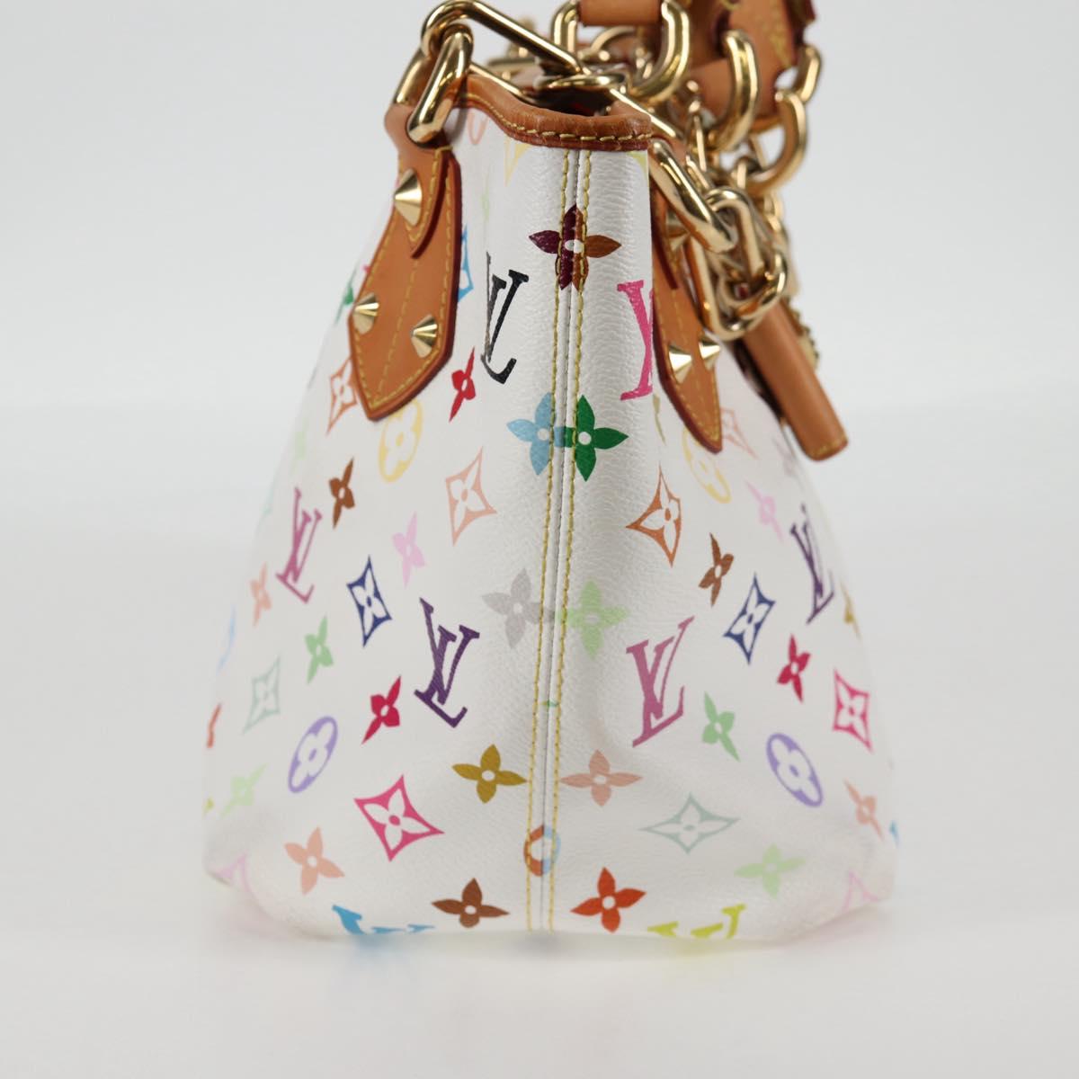 LOUIS VUITTON Monogram Multicolor Annie MM Tote Bag White M40307 LV Auth 131091V