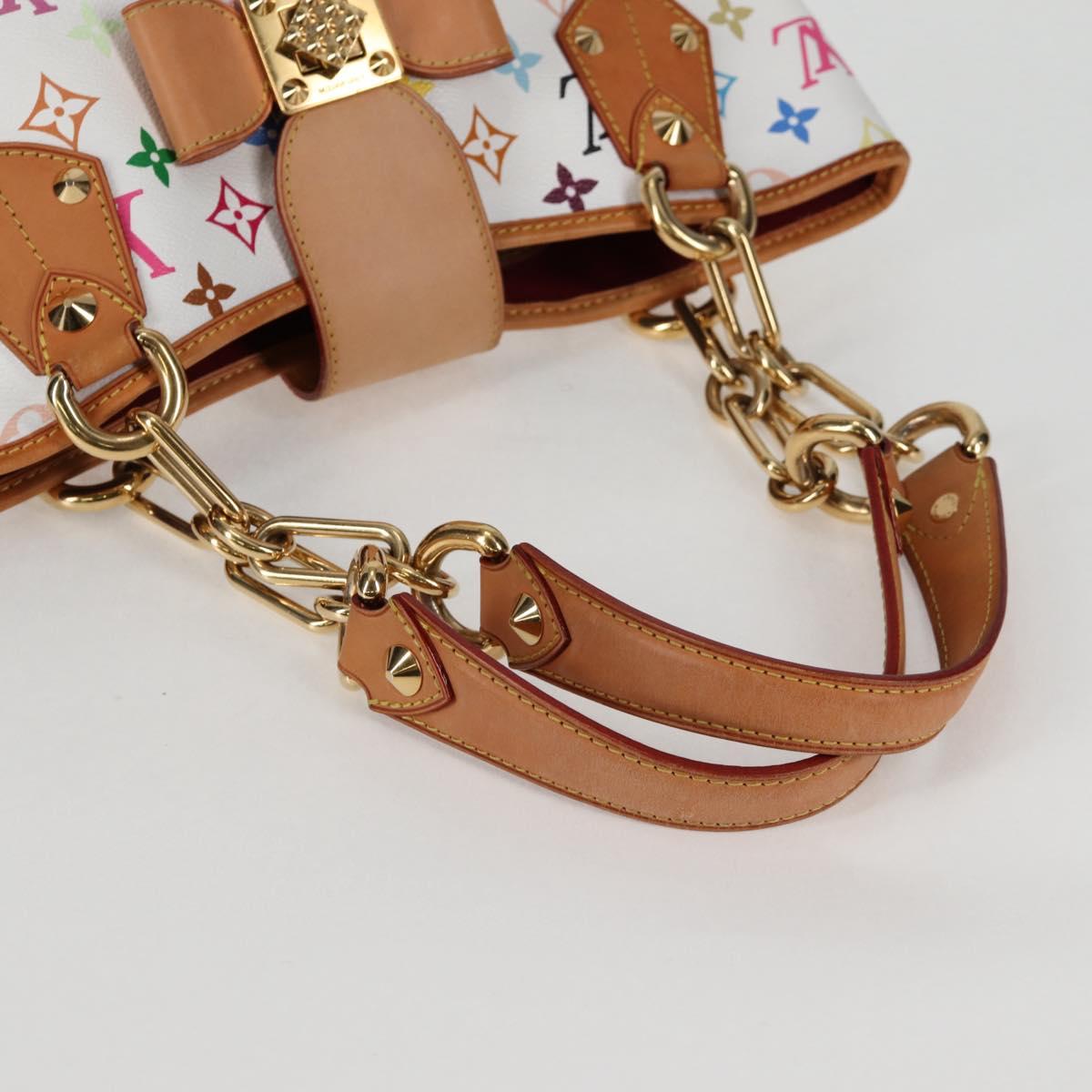 LOUIS VUITTON Monogram Multicolor Annie MM Tote Bag White M40307 LV Auth 131091V