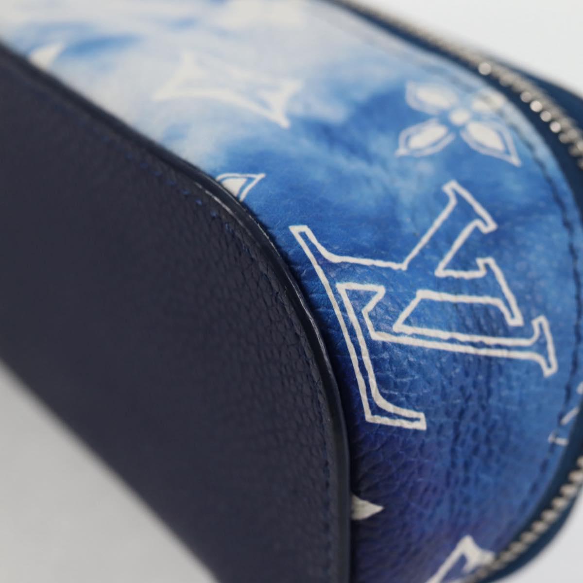 LOUIS VUITTON Bandana Etui Lunet GM Glasses Case Blue GI0764 Auth 131099M